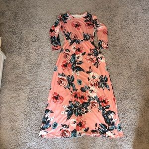 Pink Floral Maxi Dress